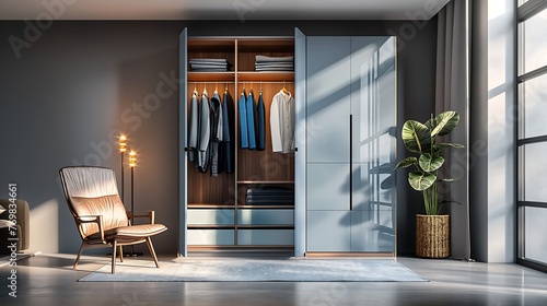 modern a clothing storage cabinet in bedroom with elegant and functional storage center for clothes