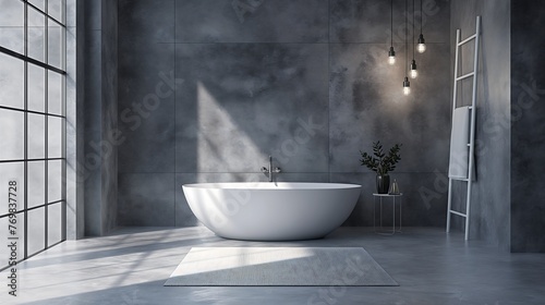 modern bathtub with an elegant minimalist touch and functional features