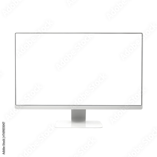 desktop pc vector mocup. monitor display with blank screen isolated on white and transparent background