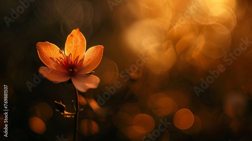 A single flower, its petals translucent and glowing with an inner light, set against a vividly contrasting, luminous backdrop