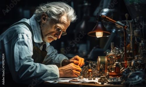 A watchmaker at work