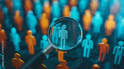 HRM or Human Resource Management, manager icon which is among staff icons for human development recruitment leadership and customer target, resume, interview.