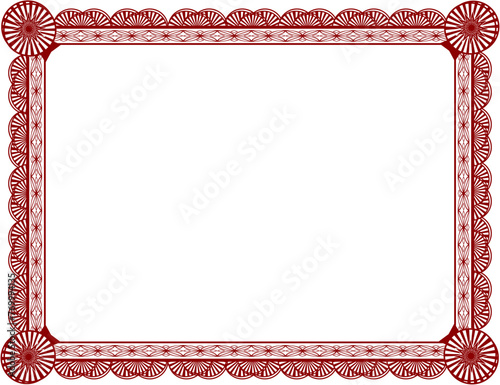 Certificate Border, deep red