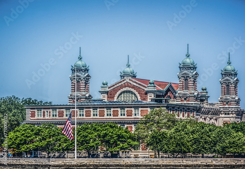A view of the Ellis Island immigration museum in the New York Harbor.
