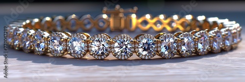 Exquisite diamond bracelet adorned with round-cut stones