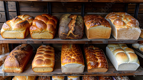 Fresh Bread Assortment: Bakery Display