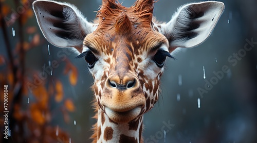 portrait of a young African African giraffe