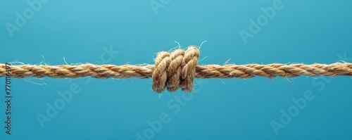 A minimalist image of a frayed rope about to break