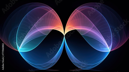 intersecting arcs creating a radial symmetrical design with a gradient background