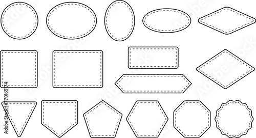 Leather Patches Frame or Label Template Clipart - Outlines