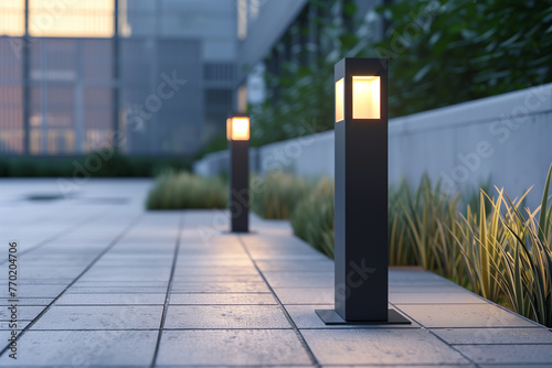 Bollard Lights Outside Office Buildings