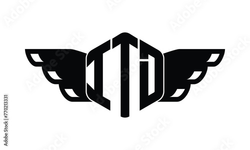 ITD polygon wings logo design vector template.