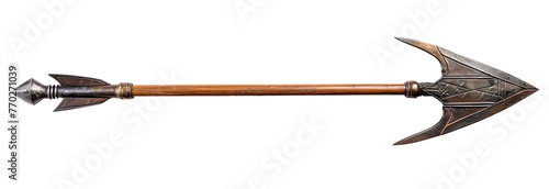 Wooden spear isolated on transparent background
