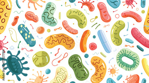 Simple Seamless pattern with human microbiome flora