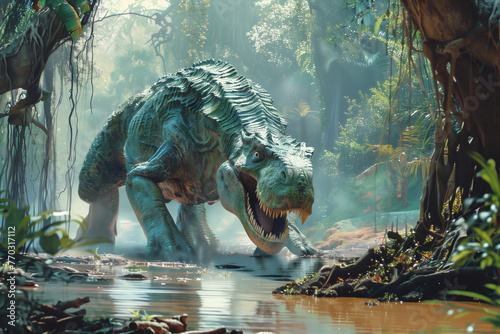 Tyrannosaurus Rex in the Jungle: The Roar of a Living Historical Monster