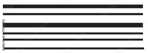 Straight line, stripe series from thin to thick