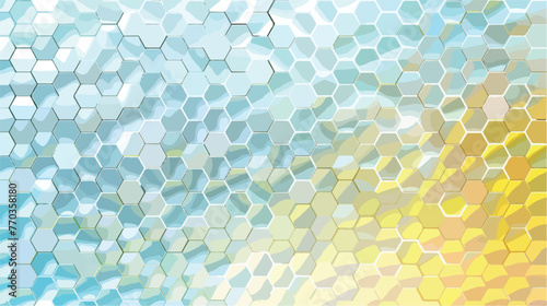Light Blue Yellow vector hexagon mosaic template
