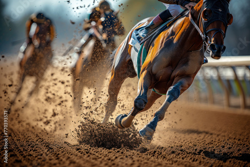 Dynamic Horse Racing on a Dusty Track.