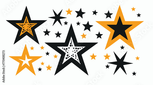 Vector image of star black yellow white background.