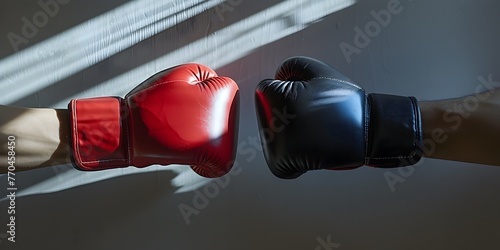 Handshake Concealing Shadows of Boxing Gloves Symbolizing Hidden Hostilities and Competition