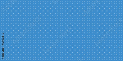 Tiny plus cross minimal background. White sings symbols on blue surface. Crosses simple minimalist decorative geometrical seamless pattern. Minimal vector illustration eps 10. Mathematics geometry