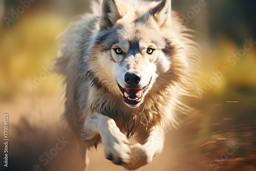running wolf with motion blurred background, wolf in motion, running wolf motion blurred, wof