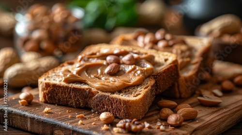 bread toast with peanut butter