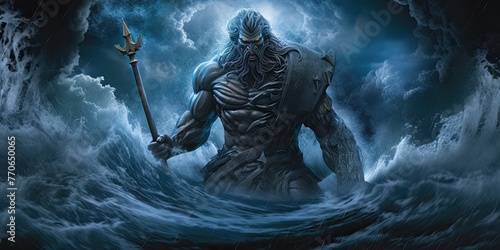 In ancient Greek mythology, Poseidon reigns as the supreme deity of the sea, commanding its mighty forces with unrivaled power.