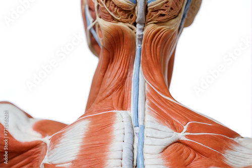Back view of muscular system on male body