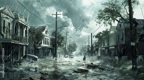 Hurricane Katrina is destroying the city