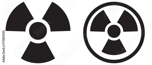 Nuclear Hazard Ionizing Radiation Danger X Rays Trefoil Warning Symbol Black Icon Set. Vector Image. eps 10