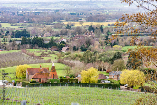 View of the weald of kent from Linton near Maidstone in Kent.