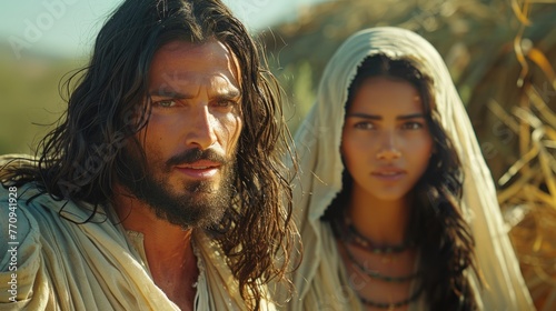 Man and Woman Dressed as Jesus
