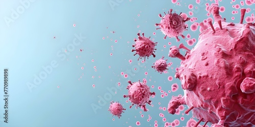 Immunotherapy treatment attacking cancer cells for better healthcare and medicine advancements. Concept Cancer treatment, Immunotherapy, Healthcare advancements, Medicine research, Cancer cells