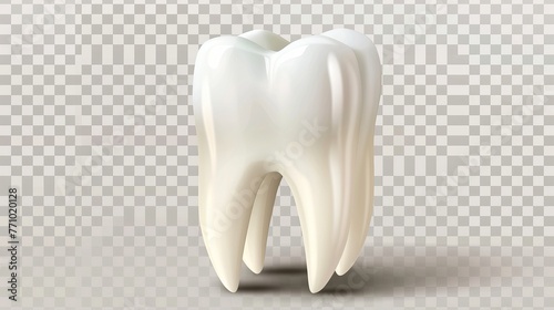 A realistic tooth illustration is presented, isolated on a transparent background.