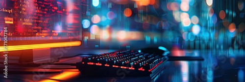 Glowing keyboard with RGB lighting 