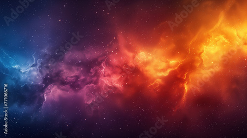 Colorful space fog abstraction with warm and cool hues