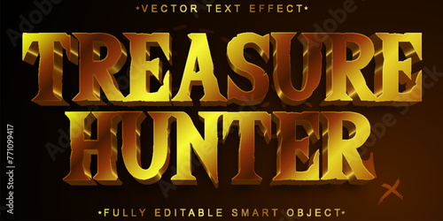 Golden Treasure Hunter Vector Fully Editable Smart Object Text Effect