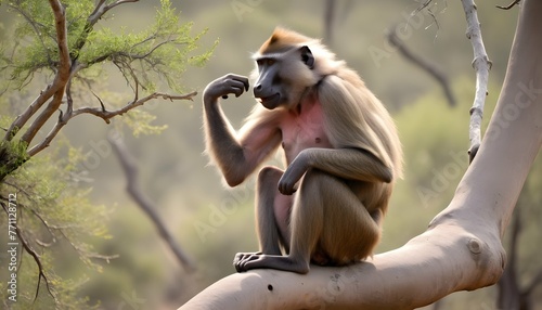 a-baboon-using-a-tree-branch-to-scratch-an-itch-s- 3