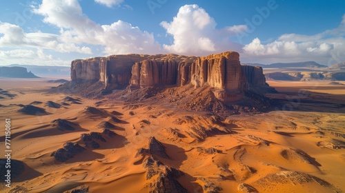 Desert landscape with towering sand dunes