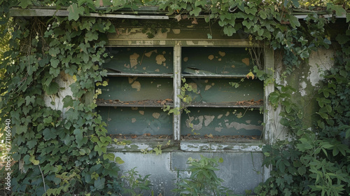 The abandoned concession stand is overtaken by vines and weeds its once tempting treats now rotted and molding on the shelves. . .