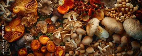 An array of mushrooms from the forest to the table