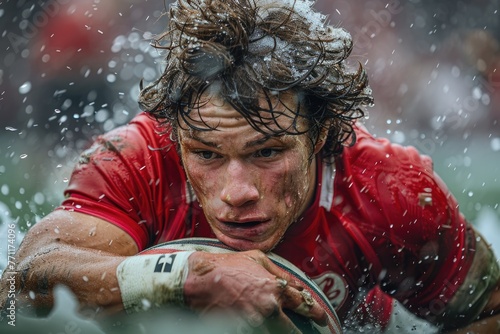 The game of rugby: test of endurance and strength, showcasing athleticism and teamwork, an exhilarating sport that embodies resilience and determination on the field