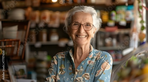 Portrait of a smiling senior female shop owner