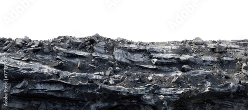 Land with seam of coal isolated on transparent background
