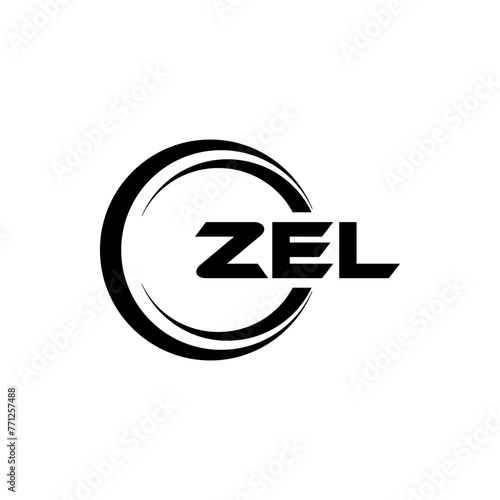 ZEL letter logo design with white background in illustrator, cube logo, vector logo, modern alphabet font overlap style. calligraphy designs for logo, Poster, Invitation, etc.