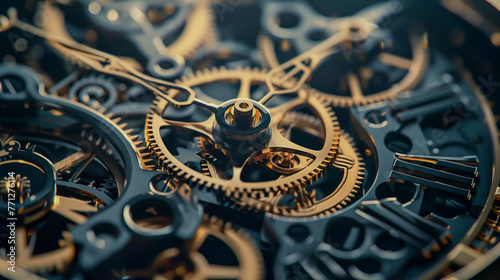The intricate gears of a clock