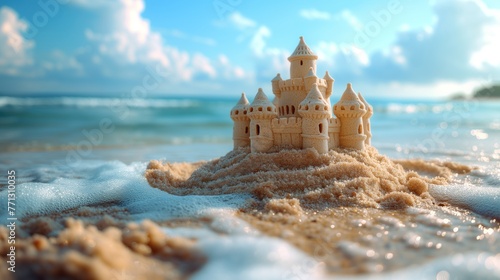 sand castle on the ocean