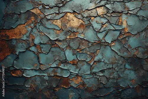 Rustic metal corroding into patterns, with a touch of verdigris, wallpaper.