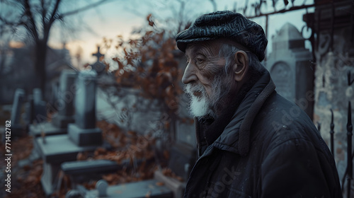 Old man mourns loss amid cemetery's silent grief at he graveyard